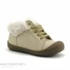 Remise 🔔 Bébé Bopy JULIE Creme - 🥾 Boots Premiers Pas Fille Beiges - Col Fourrure ⌛