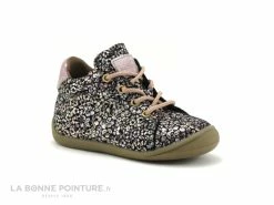 Sortie 🧨 Bébé Bellamy BALIKA Fleurs Roses - Lacet Rose - Chaussure Montante BEBE 💯