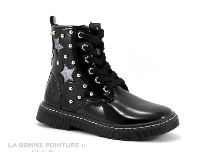 Tout neuf 🥰 Enfant 3 Pommes - Atif - Bottine Fille Noir Verni - Etoiles Argent 🎉 1 Tout neuf 🥰 Enfant 3 Pommes - Atif - Bottine Fille Noir Verni - Etoiles Argent 🎉