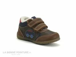 Acheter ✔️ Bébé Geox ELTHAN Cognac Navy - B261PA - Basket Bebe 2 Velcros ⌛