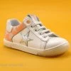 Le moins cher ⌛ Bébé Bopy RILAX Blanc Orange - Etoile Argent - Basket Basse Fille 👍