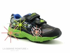 Remise 😀 Enfant Lico ADRIAN Gris Bleu Royal Vert - Basket Led GARCON 🛒