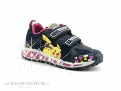 Tout neuf 😀 Enfant Geox SHUTTLE J8206D - Bleu Rose - Pokemon - Basket LED Fille 😉
