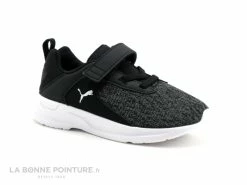 Meilleure affaire 👏 Bébé Puma COMET 2 Alt V - Basket Noire - Gris - Elastique Et Velcro 💯