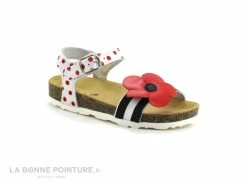 Tout neuf 🛒 Enfant Sonia C BIA - Rayures Pois Fleur - Rouge Noir Blanc - 🩴 Sandale Fille 😉