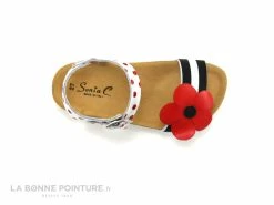 Tout neuf 🛒 Enfant Sonia C BIA - Rayures Pois Fleur - Rouge Noir Blanc - 🩴 Sandale Fille 😉 -Boutique Bellamy unnamed file 2258