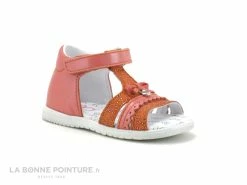 Budget ❤️ Bébé Bopy RAYA Corail - Nu-pieds BEBE Fille - Velcro 👏