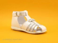 Grosses soldes 🧨 Bébé Bopy ZIBEL Blanc Et Argent - 🩴 Sandale BEBE Fille 🎁