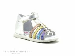 Bon marché ❤️ Bébé Bopy RAPSOU Argent - Multicolore - 🩴 Sandale Fille Premiers Pas 🔔