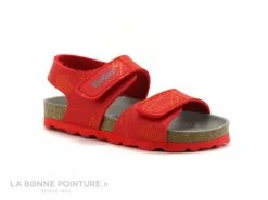 Sortie ⌛ Kickers 🌞 Summerkro Rouge Galactic 785457 - 🩴 Sandale Velcro Enfant 🎁