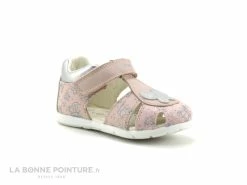Promo 😉 Bébé Geox ELTHAN Girl - B251QC - Rose Silver - 🩴 Sandale Fille 1er Pas ✔️