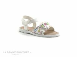 Nouveau 🎉 Bébé Wipop YXEL 26238 Blanc - Coeurs Multi - 🩴 Sandale Fille 🎉