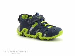 Bon marché 🥰 Bébé Geox SAND KRAZE B0224A Navy Lime - 🩴 Sandale Sport GARCON 🌟