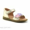 Sortie 😍 Bébé Acebos 1260IS Platine - 🩴 Sandale Fille Cuir Or Avec Contrefort 🌟
