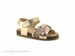 Tout neuf ⌛ Enfant Mod8 KOENIA Rose Dore Or - 🩴 Sandale Fille Semelle Liege 🔔