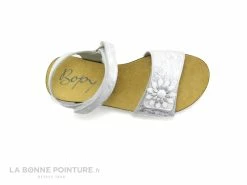 Coupon 🔥 Enfant Bopy EVALNA Blanc - Argent 2 Brides Velcro - Fleur - 🩴 Sandale Fille 💯 -Boutique Bellamy unnamed file 2866