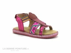 Coupon 👏 Bébé Wipop REYURE Fushia - Rose Metal - Elastiques Multi - 🩴 Sandale ⭐
