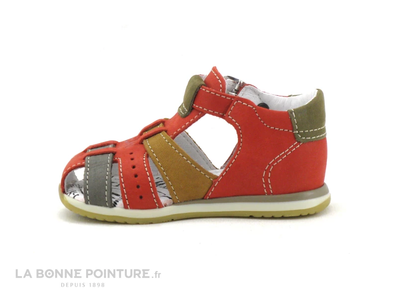 De gros 👍 Bébé Bopy ZIGOTO Rouge - Beige - Gris - 🩴 Sandale BEBE GARCON ✨ 2 De gros 👍 Bébé Bopy ZIGOTO Rouge - Beige - Gris - 🩴 Sandale BEBE GARCON ✨ – Image 2