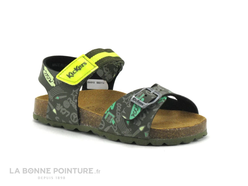 Nouveau 🎉 Enfant Kickers SOSTREET Kaki Jaune Imprime - 🩴 Sandale Reglable GARCON ✔️ 5 Nouveau 🎉 Enfant Kickers SOSTREET Kaki Jaune Imprime - 🩴 Sandale Reglable GARCON ✔️ – Image 5