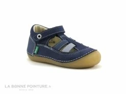 Coupon ✨ Bébé Kickers SUSHY Bleu Tricolore - 🩴 Sandale GARCON Bout Ferme ✔️