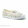 Meilleure vente 😀 Enfant Cienta 70999 Blanc Fleuri - Tennis Toile Fille Sans Lacet 🧨