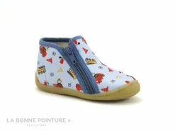 Remise 🛒 Bébé Bellamy NINO Pompier Ciel - Chausson Montant BEBE 🛒