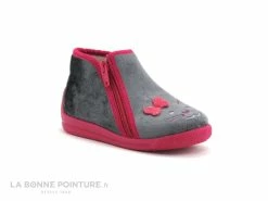 Offres 😉 Bébé Bellamy TESSA - Gris Rose - Chat - Pantoufle Fille 😉