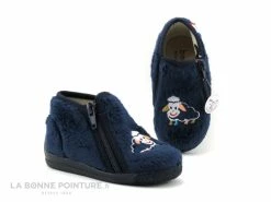 Meilleure vente 🤩 Bébé Bellamy MOUTON Marine - Chausson BEBE Avec Fermeture Eclair 🔔