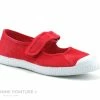 Budget 👍 Enfant Cienta 76777 67 Ballerine Toile Rouge - Bride Velcro ✨