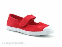 Budget 👍 Enfant Cienta 76777 67 Ballerine Toile Rouge - Bride Velcro ✨ -Boutique Bellamy unnamed file 3611