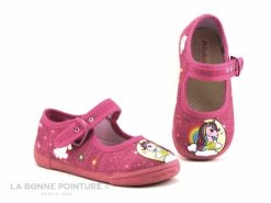 Tout neuf 🌟 Enfant Michu 👟 Shoes 2571 Rose Fuchsia - Licorne - Chausson Ballerine Fille 🌟