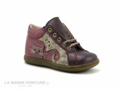 Meilleure vente 🛒 Bébé Bopy ZECHATON - Bordeaux - Chaussure Montante Fille Avec Chat ✨