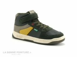 Le moins cher ✨ Enfant Kickers KICKALIEN Kaki Jaune Taupe - 910873 - 👟 Sneakers Montante 🤩