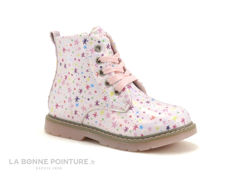 Sortie 😀 Enfant Happy Bee B595180 Pink - 🥾 Boots Fille Rose Avec Etoiles Multicolores 🧨 1 Sortie 😀 Enfant Happy Bee B595180 Pink - 🥾 Boots Fille Rose Avec Etoiles Multicolores 🧨