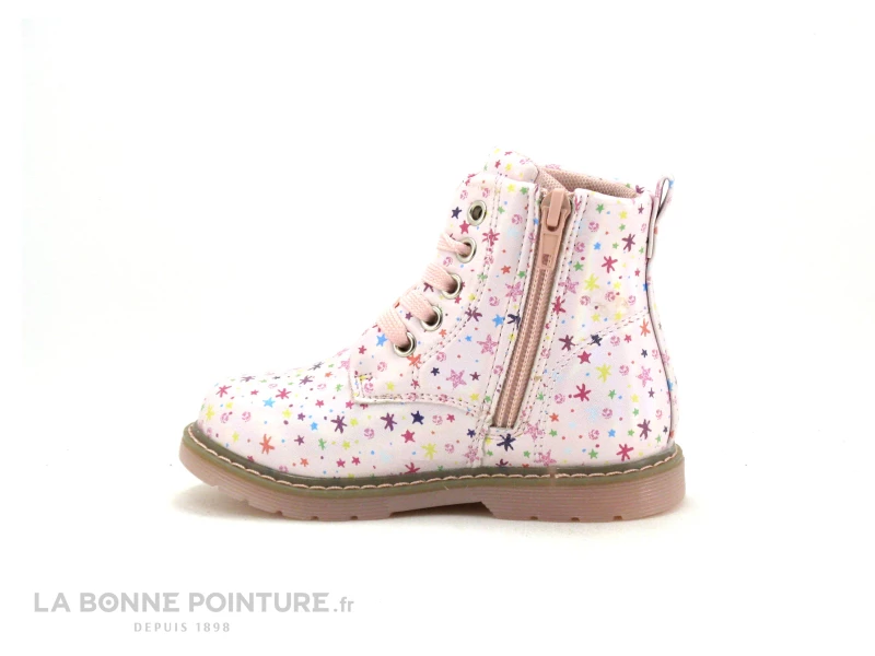 Sortie 😀 Enfant Happy Bee B595180 Pink - 🥾 Boots Fille Rose Avec Etoiles Multicolores 🧨 3 Sortie 😀 Enfant Happy Bee B595180 Pink - 🥾 Boots Fille Rose Avec Etoiles Multicolores 🧨 – Image 3