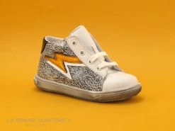 Sortie 🤩 Bébé Bopy RECLAIR Blanc - Imprime Argent - Chaussure Montante Fille 🧨