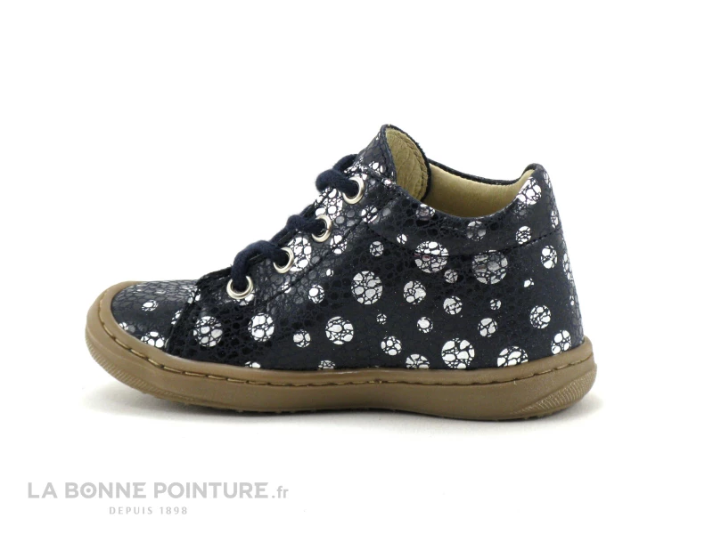 Promo 🥰 Bébé Bellamy FLEX BEL Popi - Marine Pois Argent - Chaussure Fille 😉 3 Promo 🥰 Bébé Bellamy FLEX BEL Popi - Marine Pois Argent - Chaussure Fille 😉 – Image 3